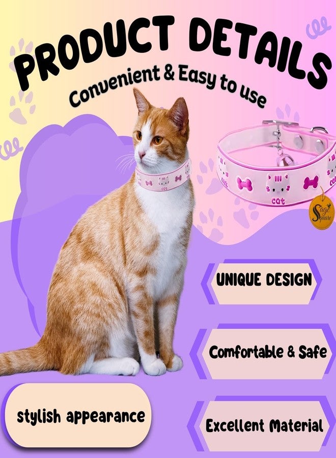 Sage Square Cat Face Glowing & Comfortable Cat Collar with Kitty Charm - Adjustable, Safe, Durable, Perfect for Kitten, Cat, Dog & Puppy, Quick-Release Buckle, Ideal for Training and Everyday Use - Image 4